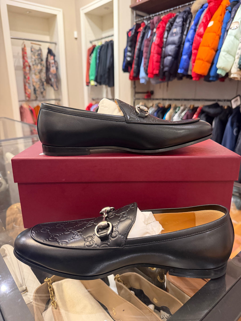 Gucci Horsebit GG Embossed Loafers