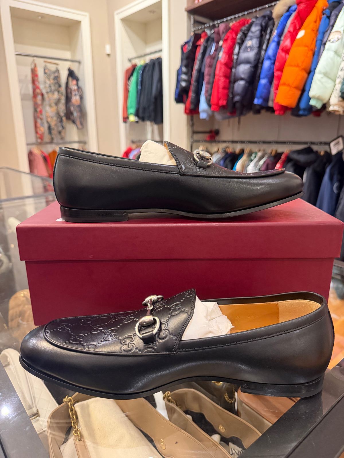 Gucci Horsebit GG Embossed Loafers