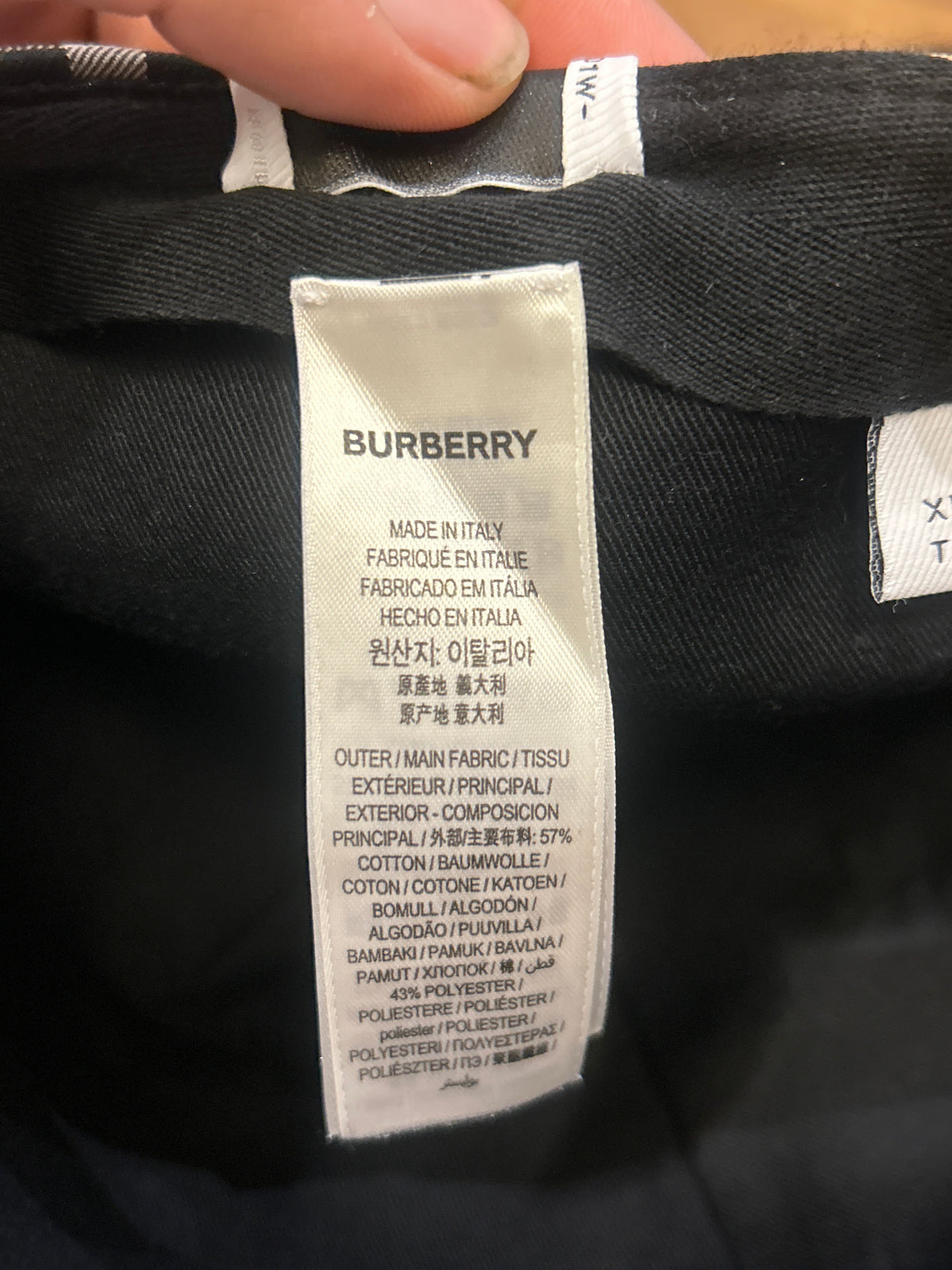 Burberry Logo Vintage Check Baseball Cap