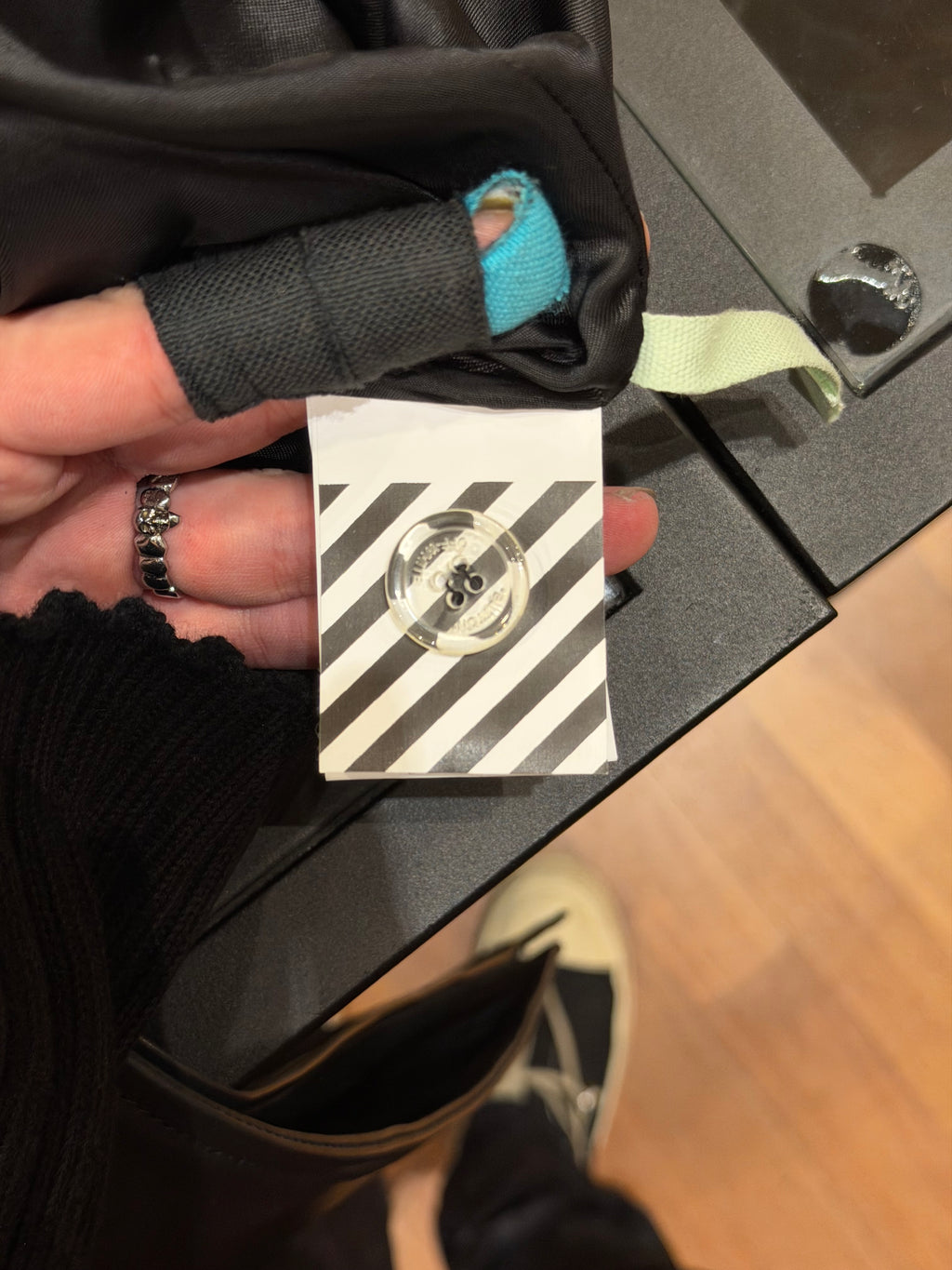 Off White Blurred Logo Trench Coat