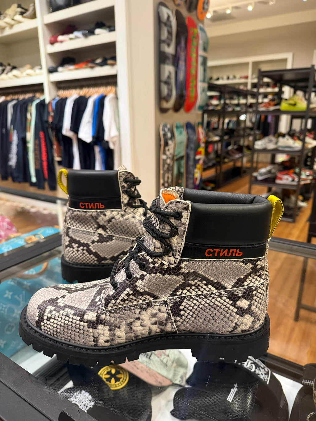 Heron Preston Snakeskin 6” Boot