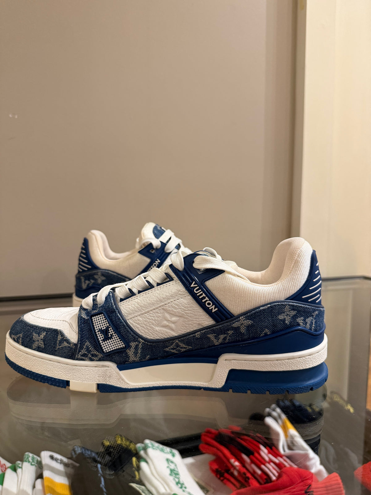 Louis Vuitton LV Trainer-Monogram Blue Denim