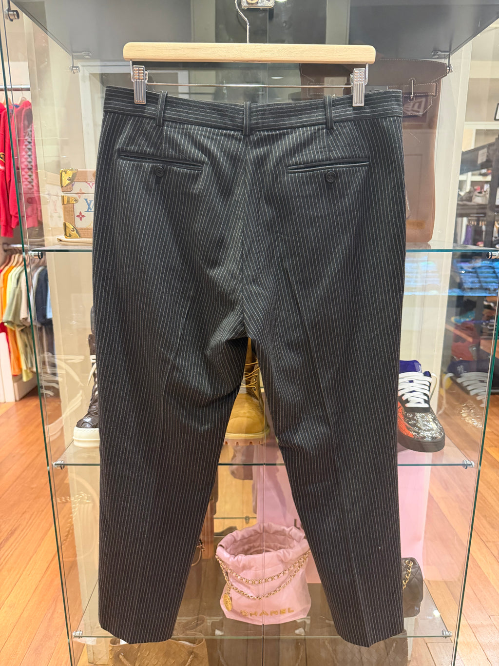 Maison Margiela Pinstripe Trousers - Black