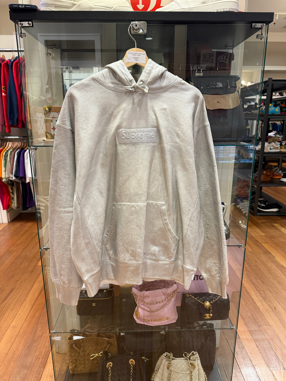 Supreme x MM6 Foil Box Logo Hoodie - Silver/White