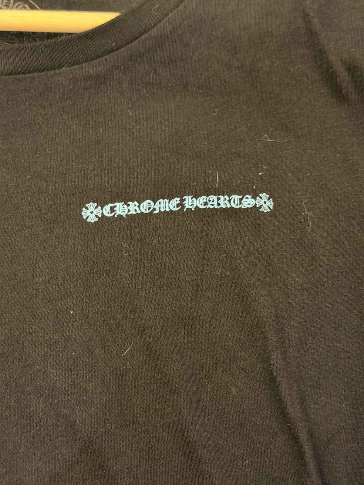 Chrome Hearts Script Logo Tee - Black/Baby Blue
