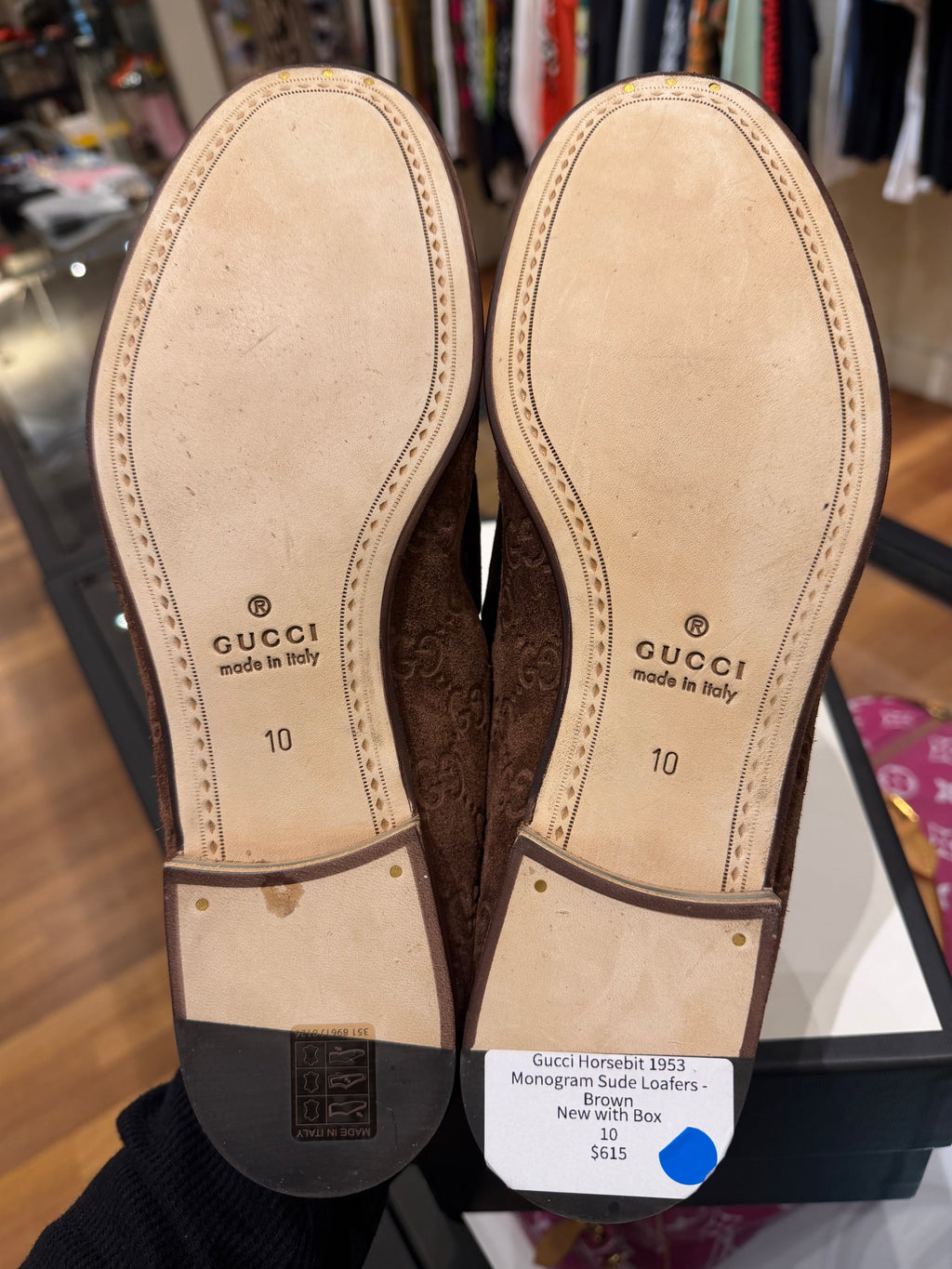 Gucci Horsebit 1953 Monogram Suede Loafers