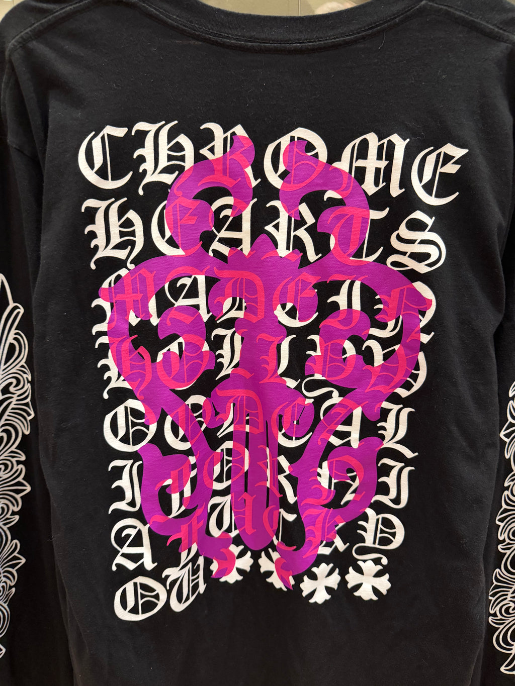 Chrome Hearts Eye Chart Dagger LS - Black/Pink Dagger