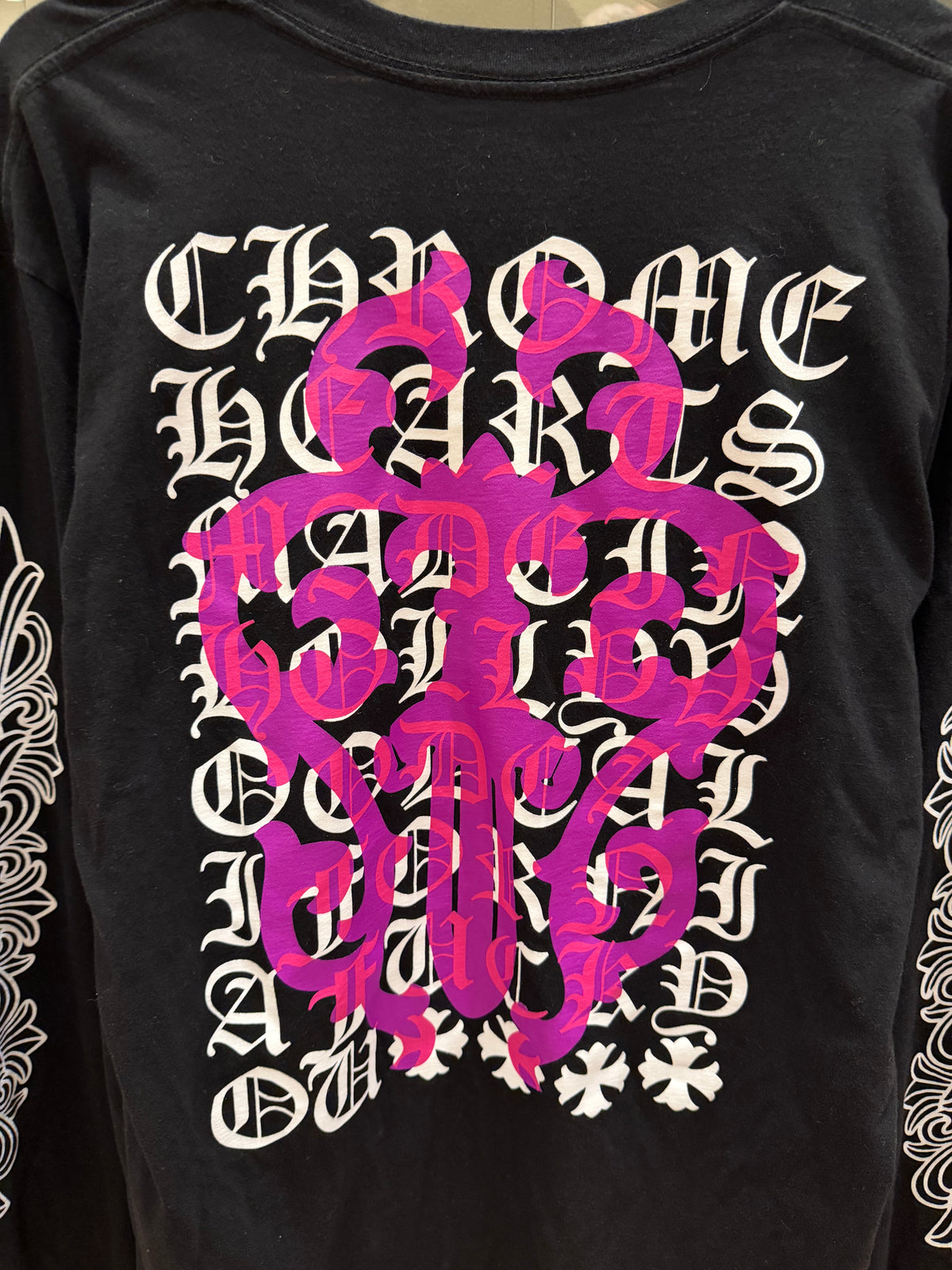 Chrome Hearts Eye Chart Dagger LS - Black/Pink Dagger