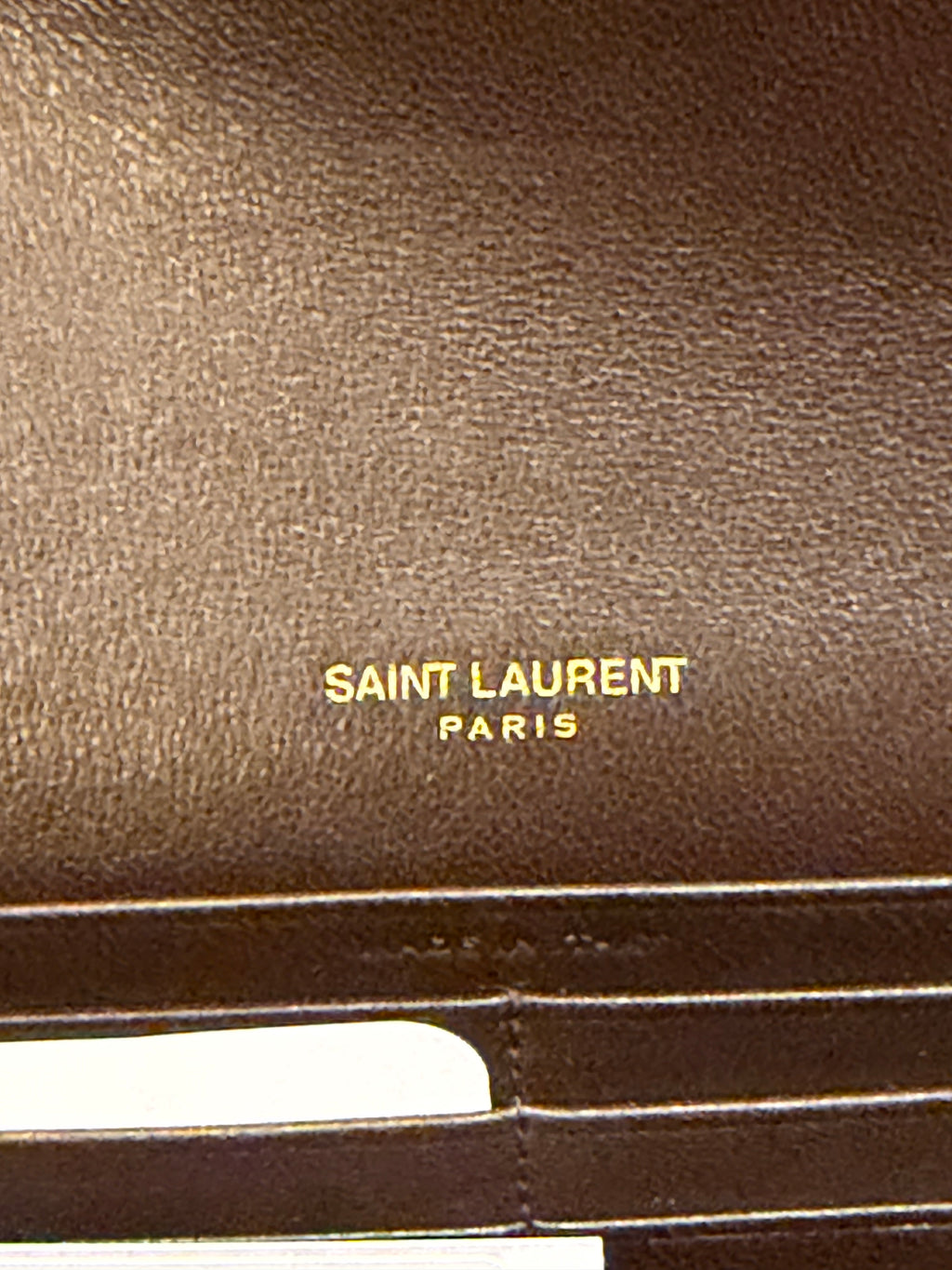 Saint Laurent Cassandre Large Flap Wallet - Brown Lambskin