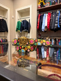 Versace Medusa Reversible Belt - Monogram/Black With Gold Buckle