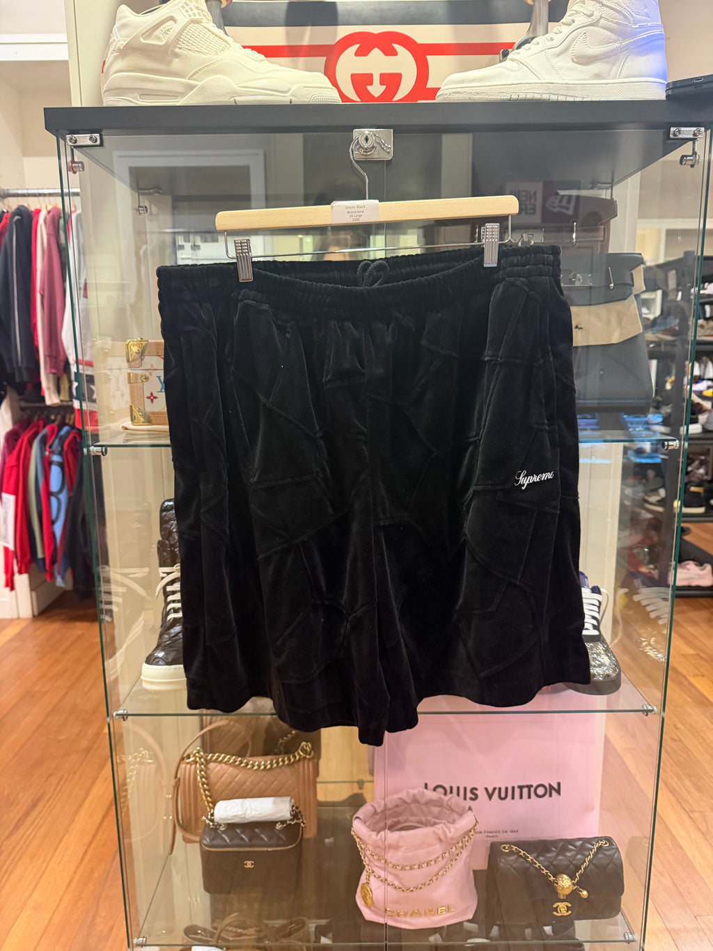 Supreme Patchwork Velour Shorts - Black