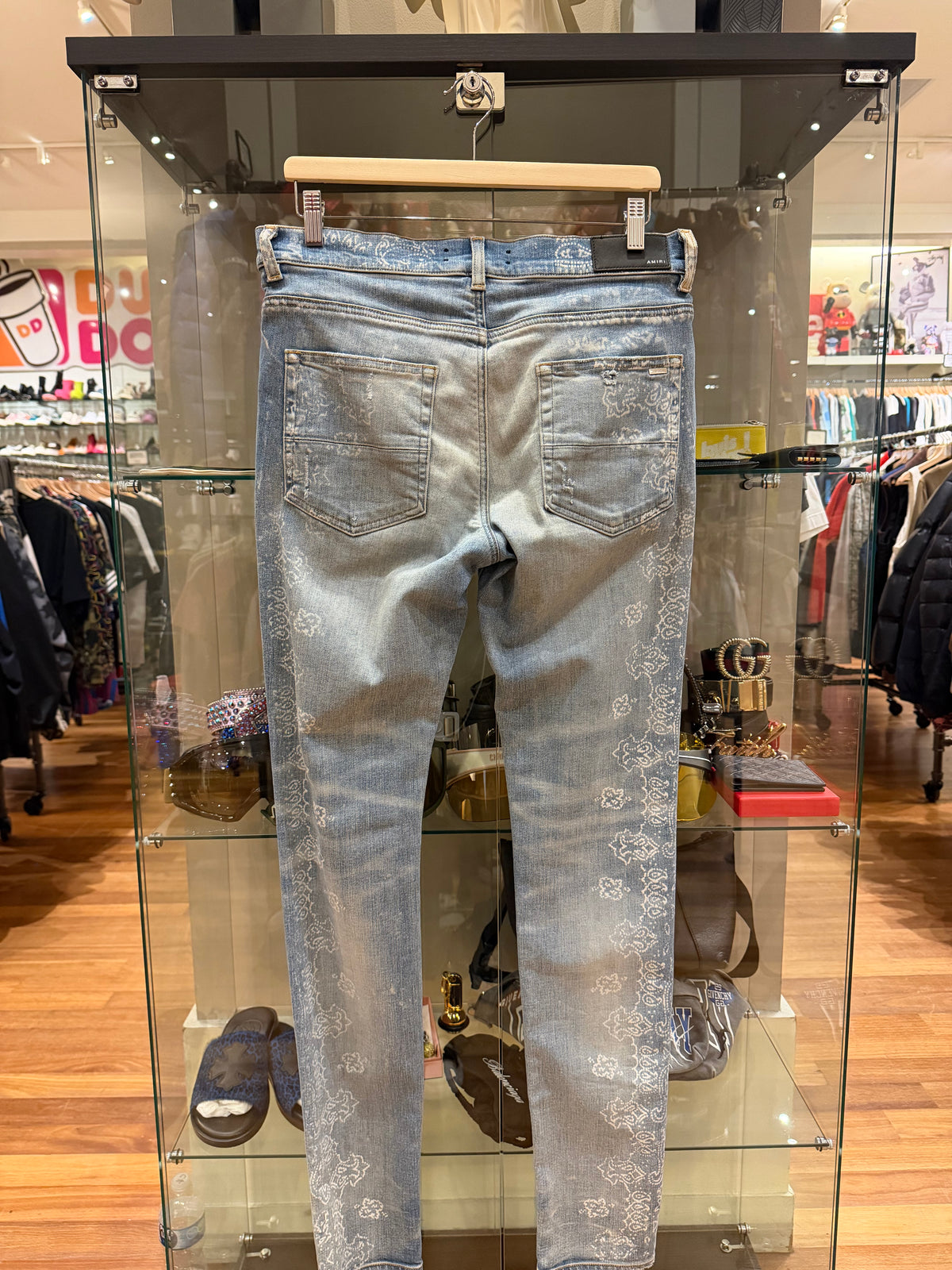 Amiri Bandana Jacquard Denim Jeans - Blue