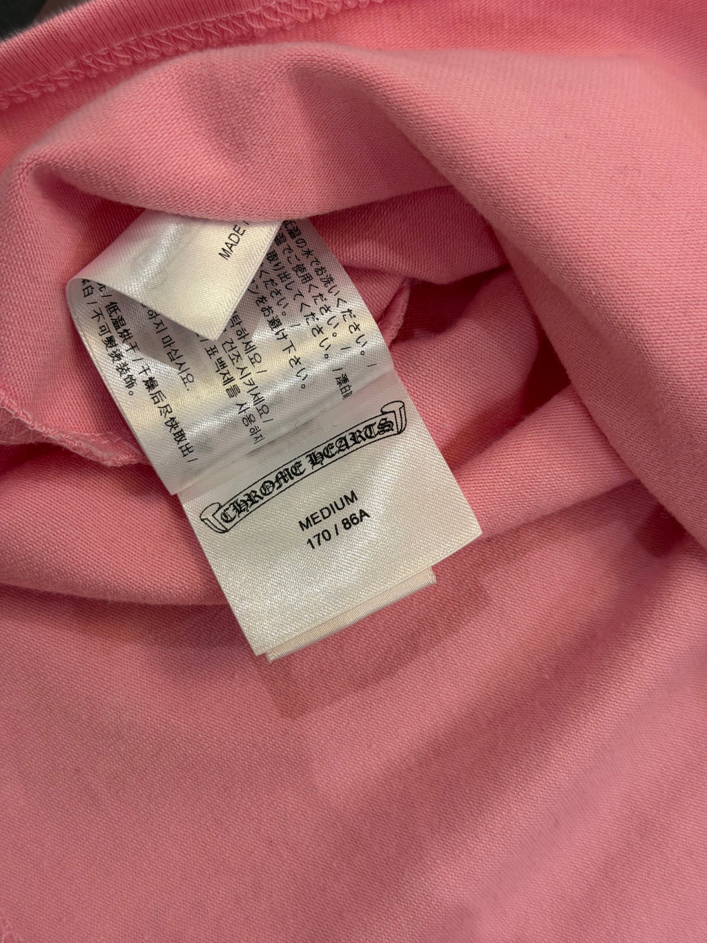 Chrome Hearts x Matty Boy Pink Flame Long Sleeve Crop Top