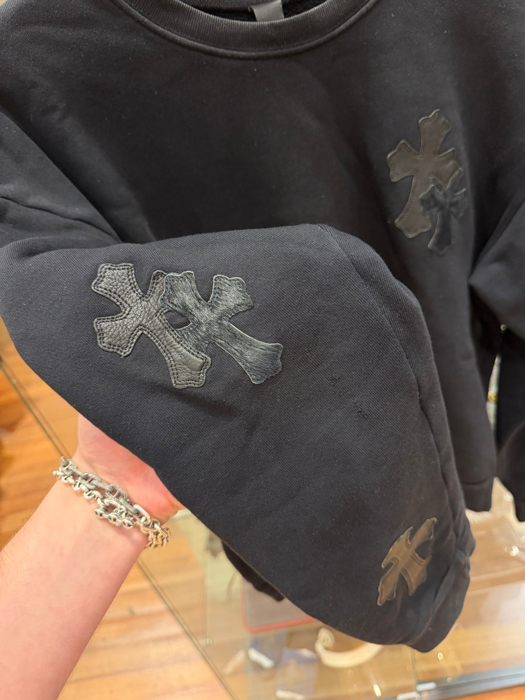 Chrome Hearts 19 Cross Patch Crewneck - Black