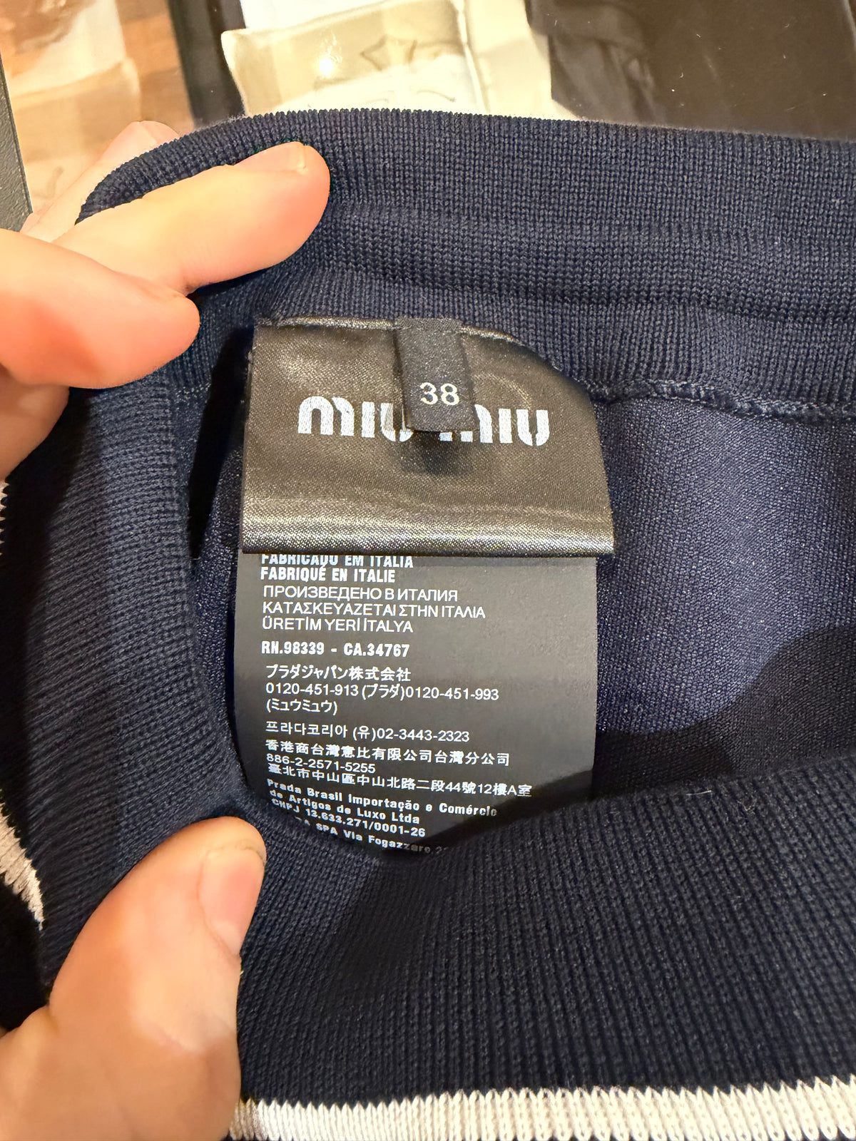 Miu Miu Logo Embroidered Technical Jersey Shorts