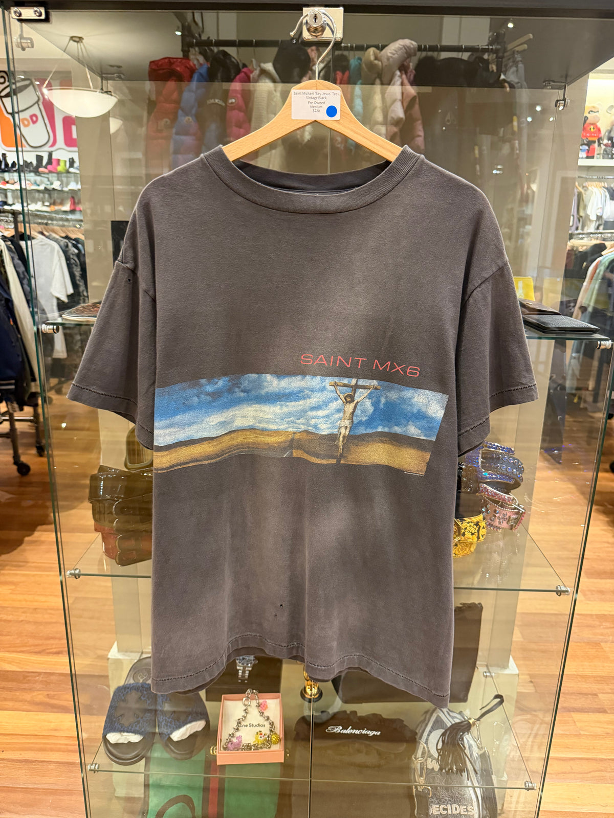 Saint Michael ‘Sky Jesus’ Tee - Vintage Black