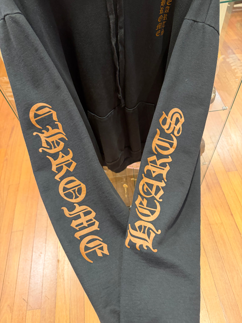 Chrome Hearts Vertical Logo Hoodie - Black/Brown
