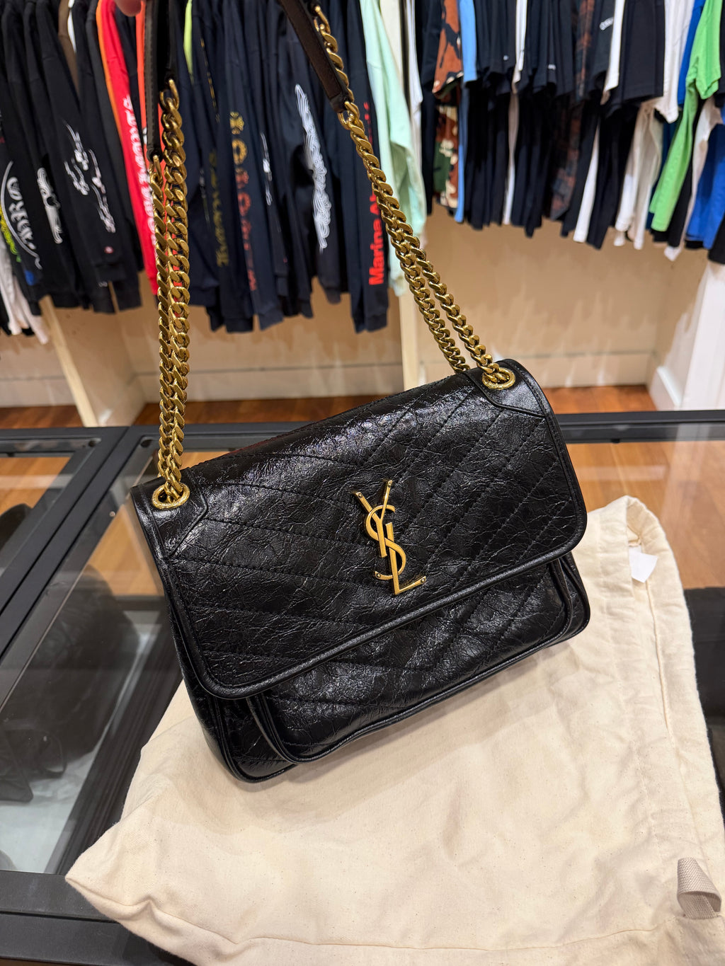 Saint Laurent Niki Medium Vintage Leather - Black