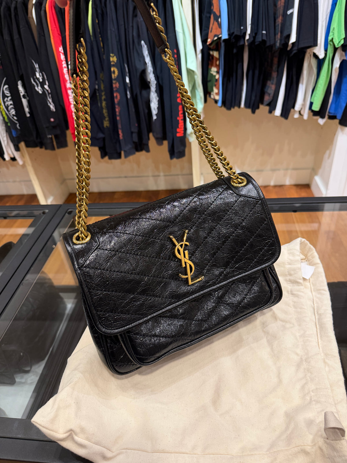 Saint Laurent Niki Medium Vintage Leather - Black