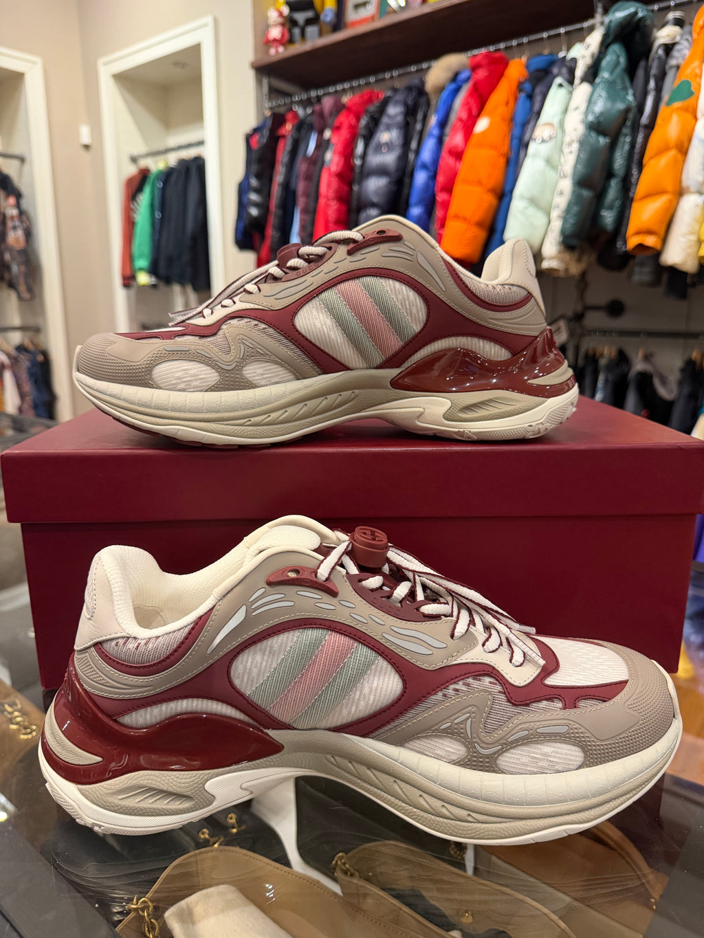 Gucci 2.0 Grey Rossi Ancora Mesh Sneaker