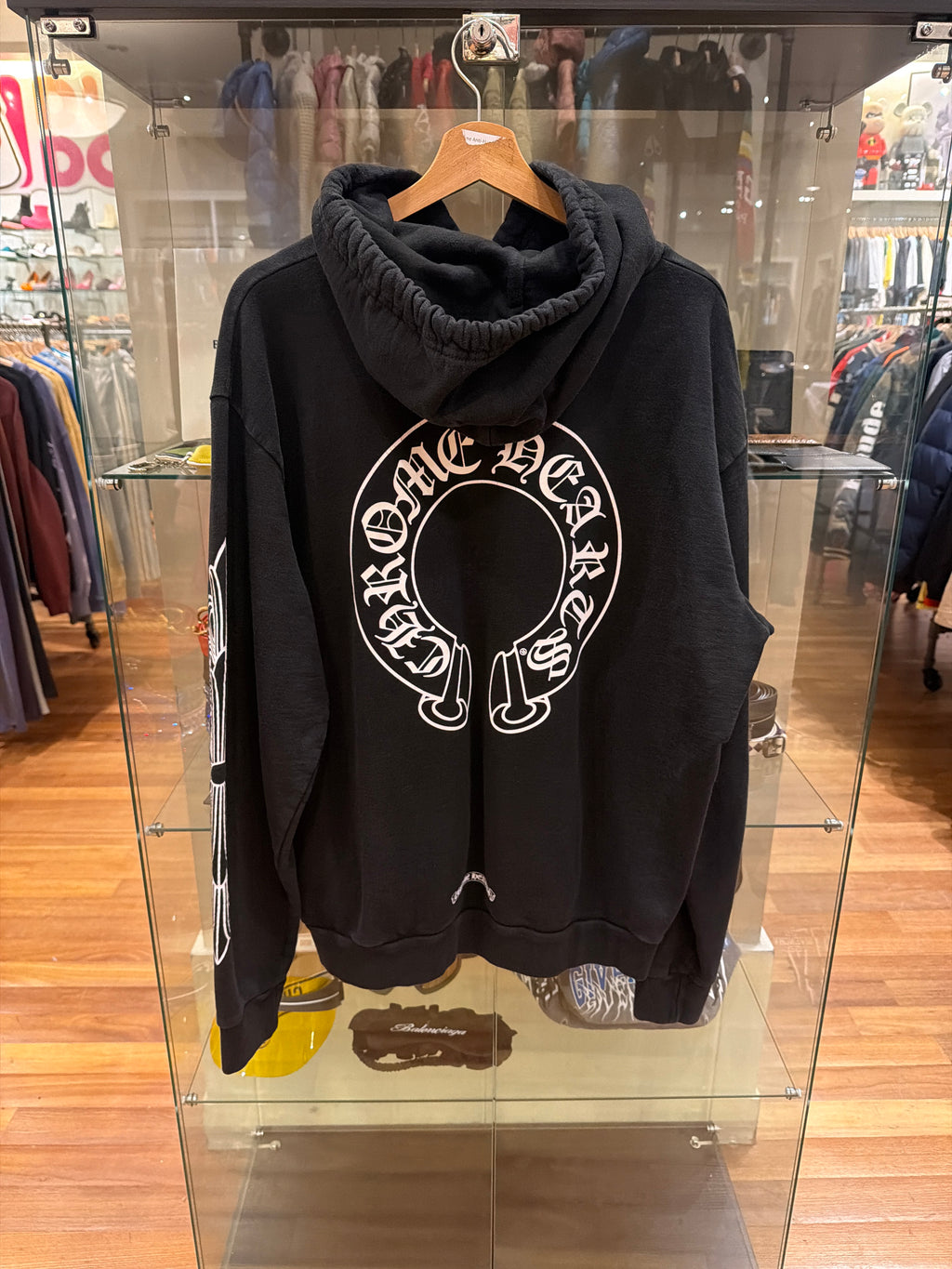 Chrome Hearts Horseshoe Floral Sleeve Hoodie