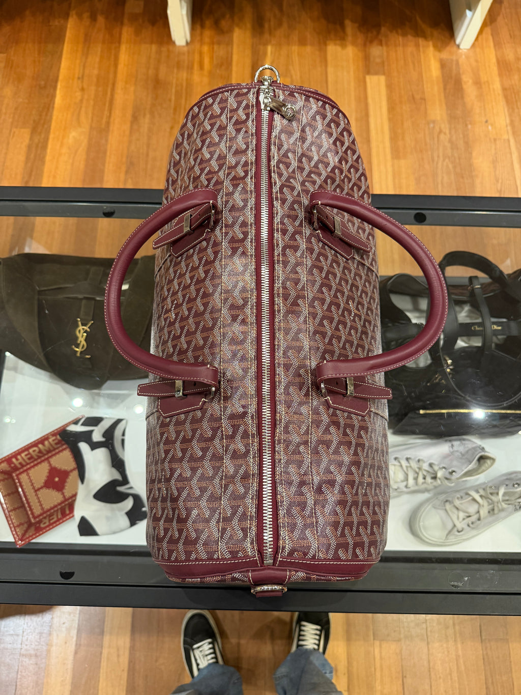 Goyard Croisiere 45 Crossbody Burgundy Duffle Bag