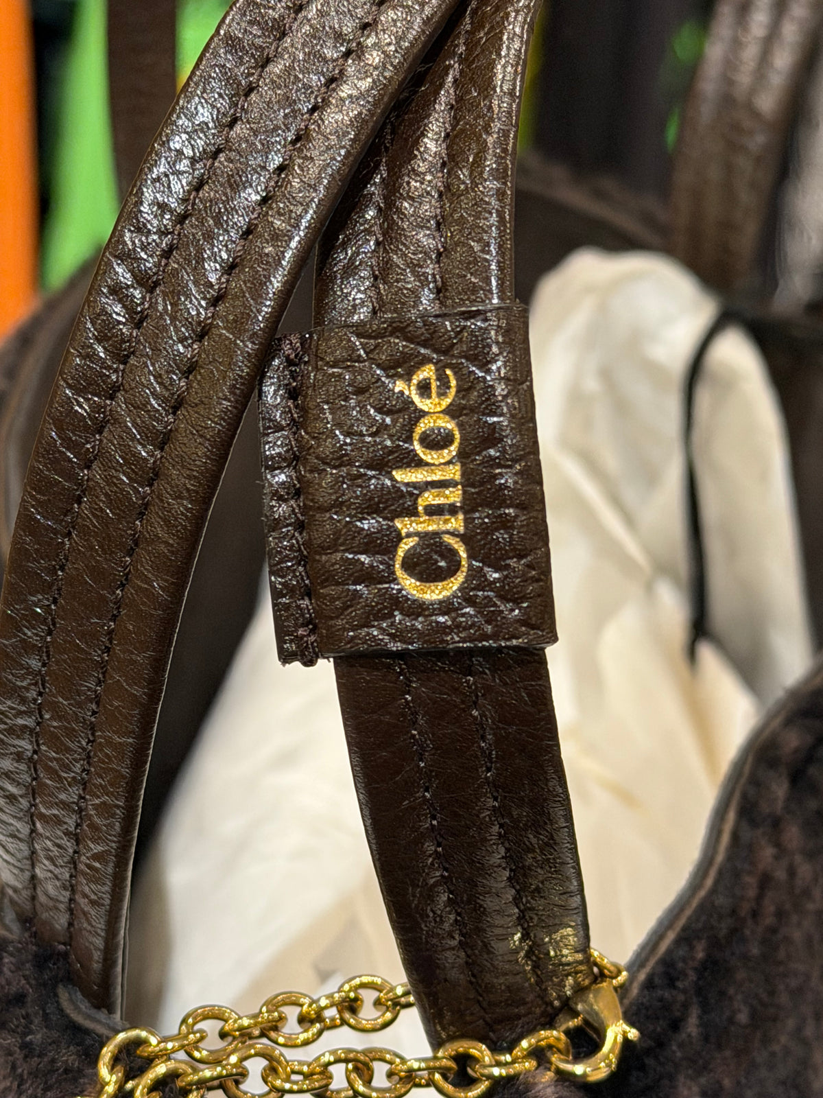 Chloé Medium Spin Shearling Tote Bag