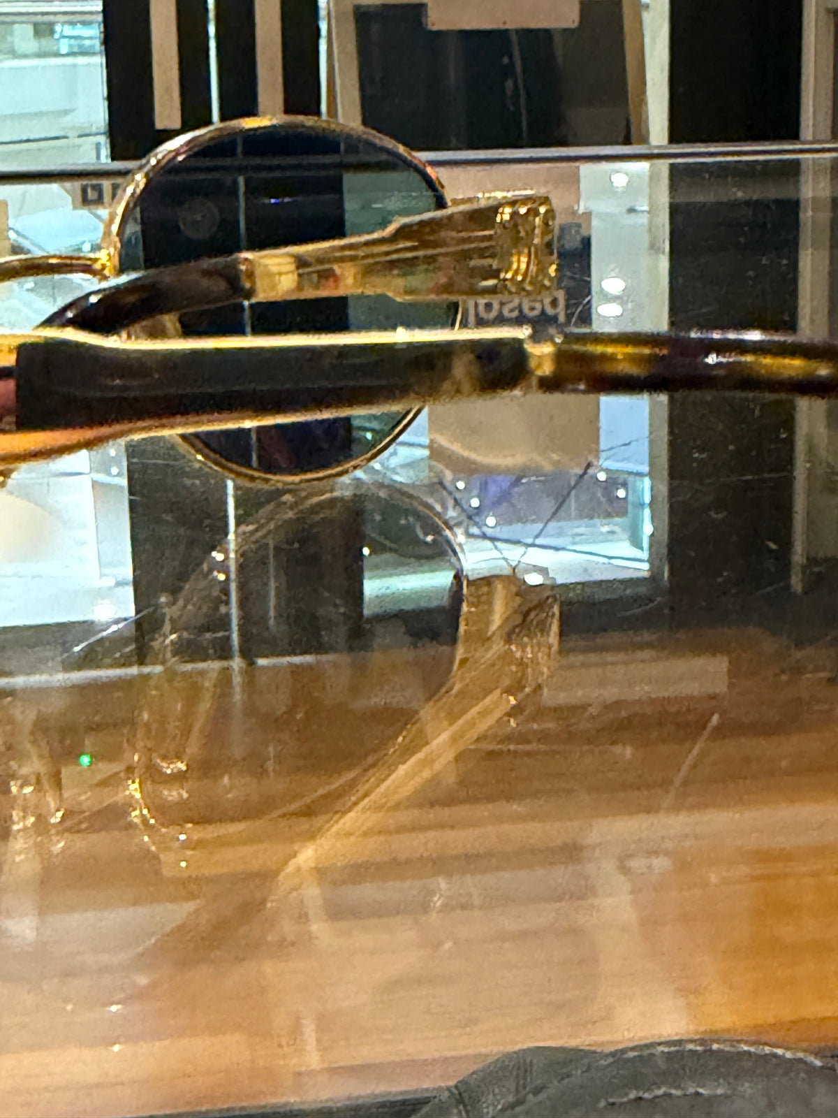 Celine Triomphe CL40235U - Gold Tone With Green Lenses