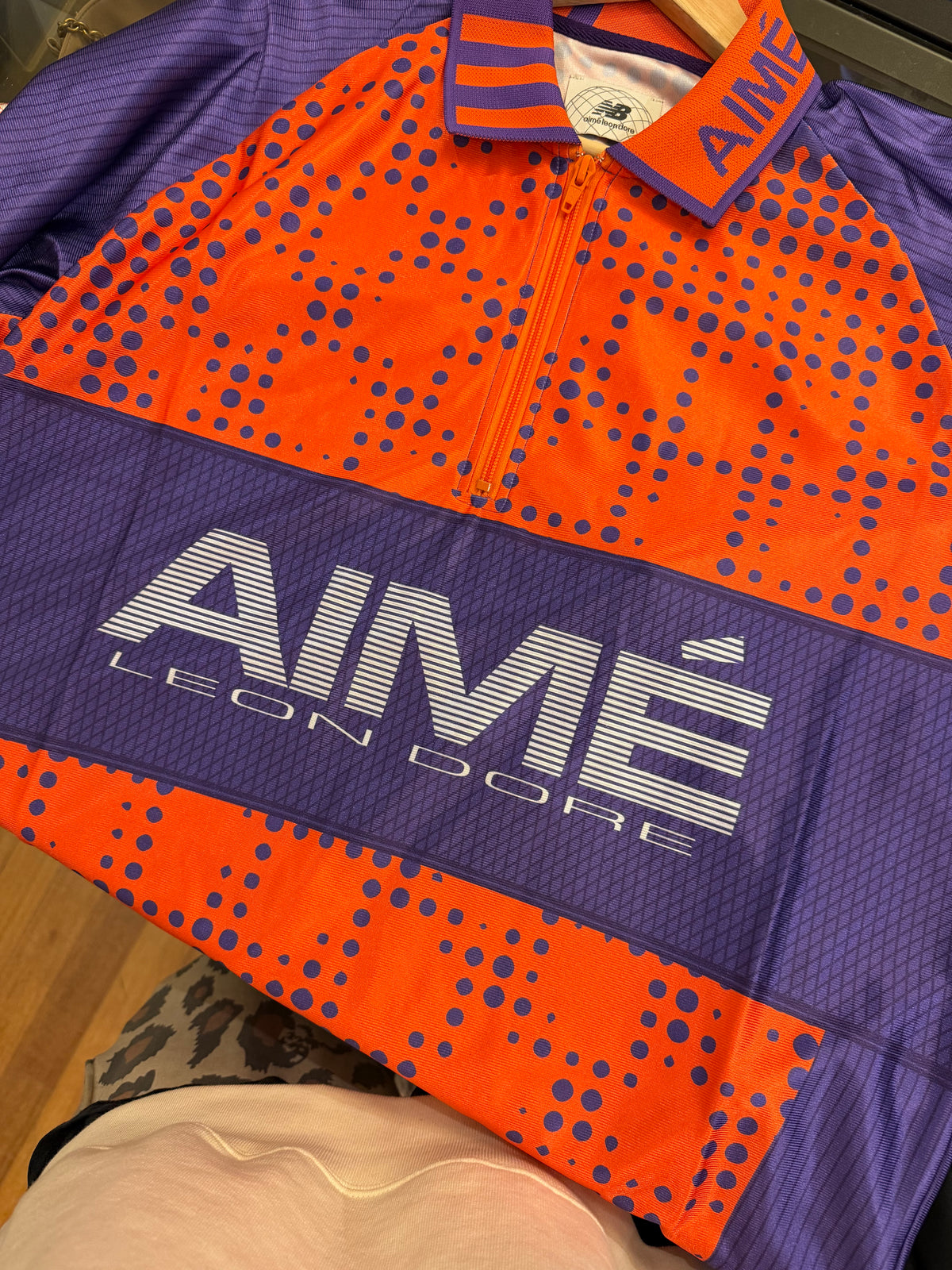 Aime Leon Dore x New Balance Sport Zip Polo - Purple/Orange