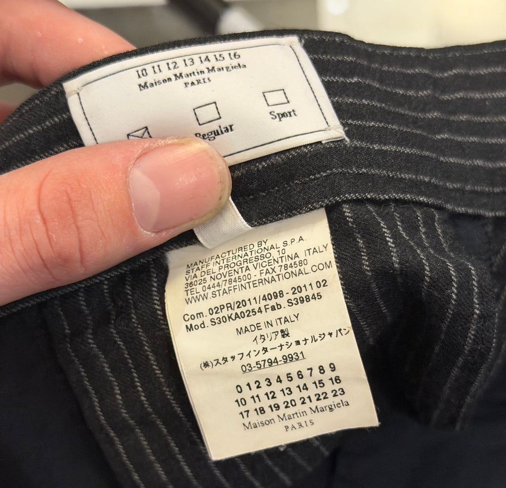 Maison Margiela Pinstripe Trousers - Black