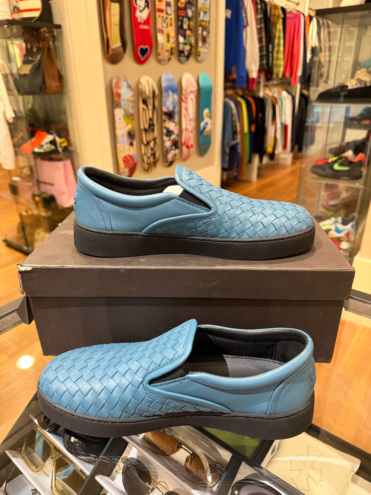 Bottega Veneta Inrecciato Woven Leather Slip Ons