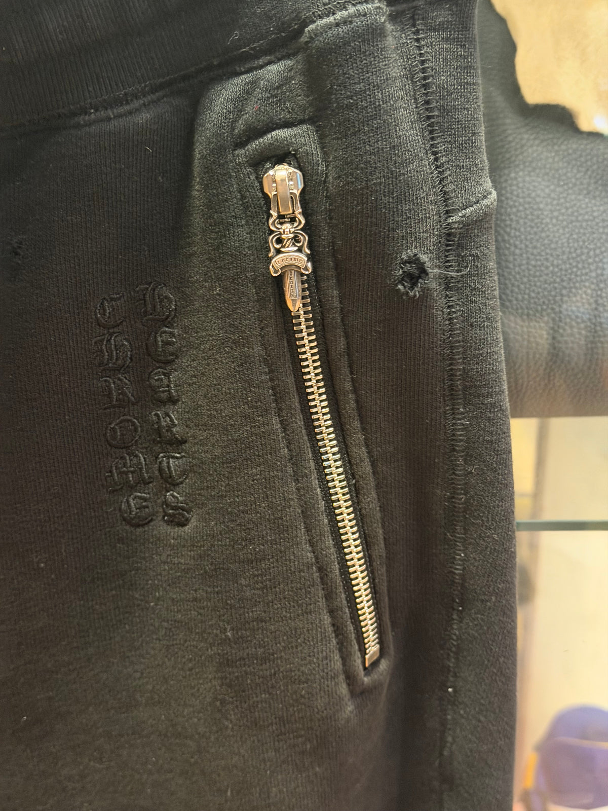 Chrome Hearts Plus Cross Double Dagger Zip Sweatpants - Black