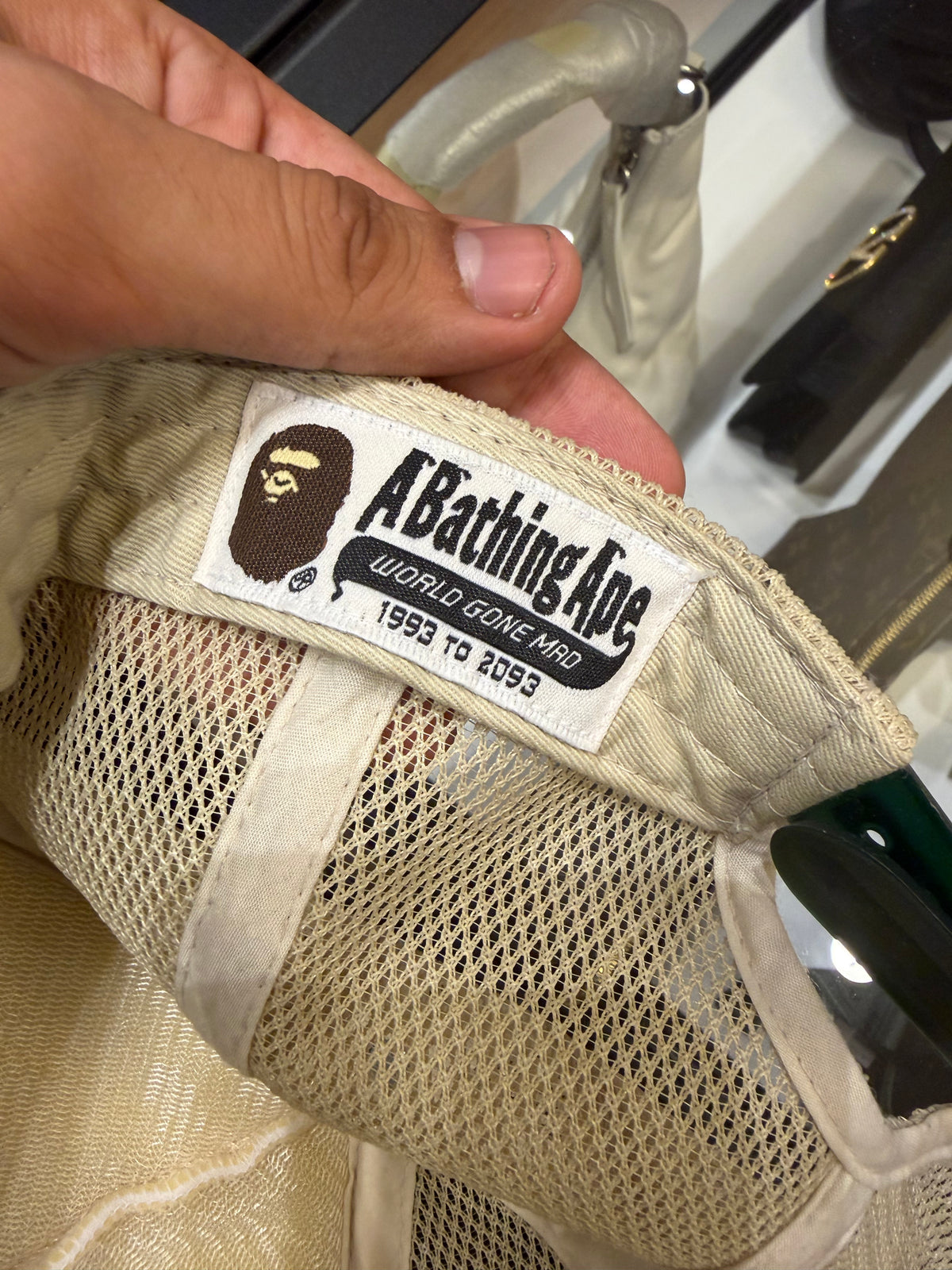 Bape Star Trucker Hat - Green & Beige