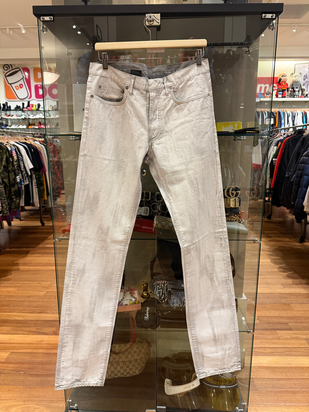 Dior Homme SS06 White Paint Denim Jeans By Hedi Slimane