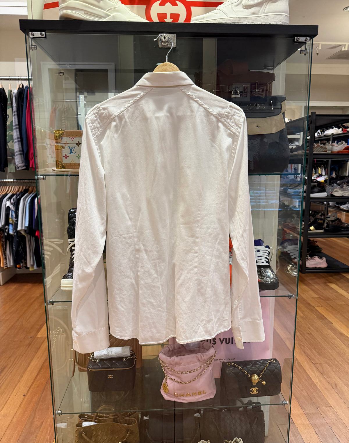 Gucci Military Cotton Dress Button Down Shirt - White
