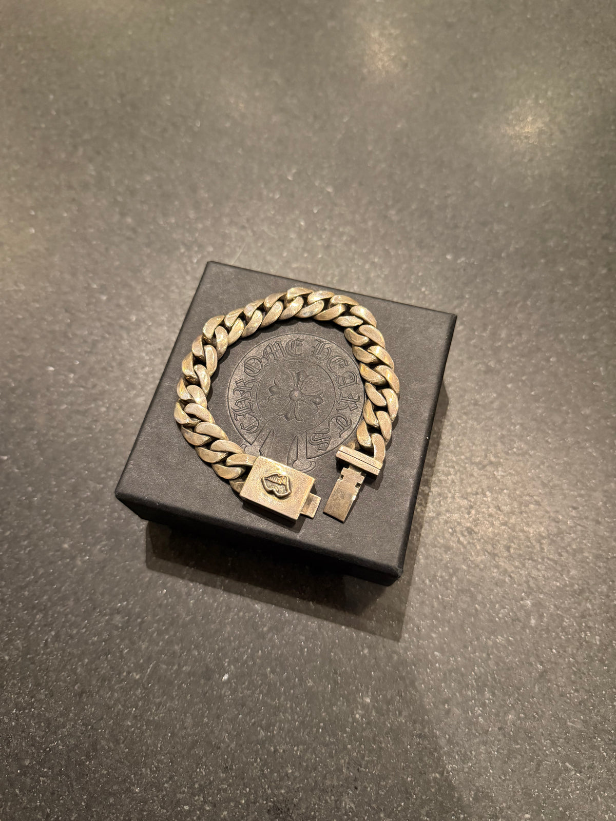Chrome Hearts Matty Boy ‘Chomper’ Mini Cuban ID Box Bracelet - Silver