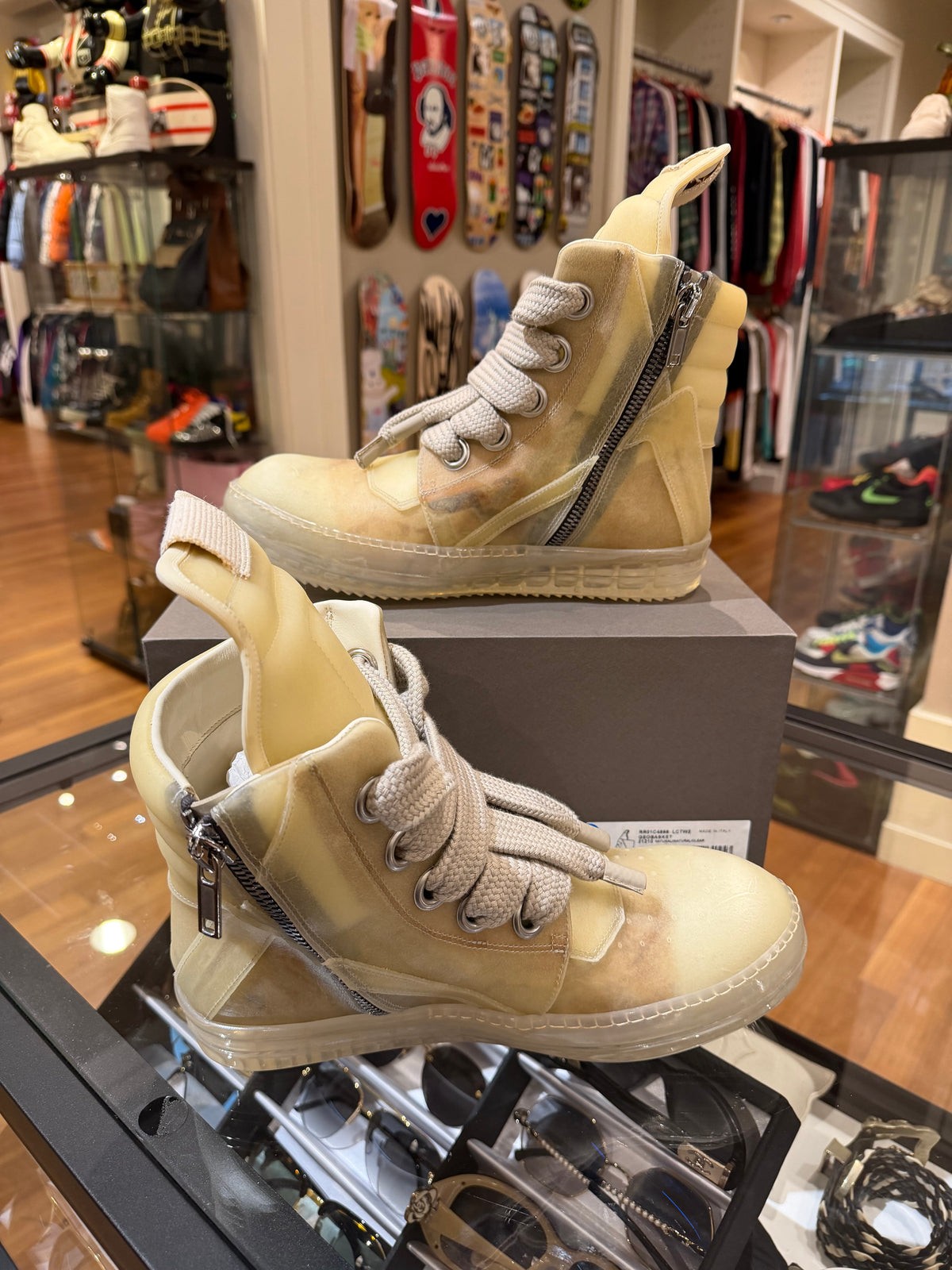 Rick Owens Edfu JumboLace Geobasket - Natural / Clear