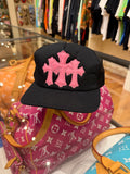 Chrome Hearts Pink Triple Cross Patch Hat