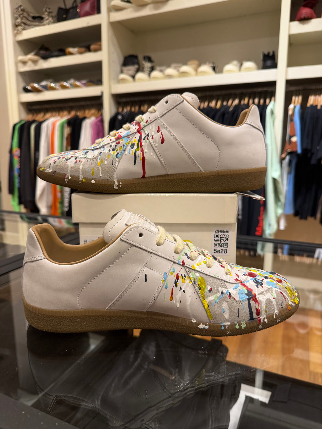 Maison Margiela Paint Splatter Gat - White
