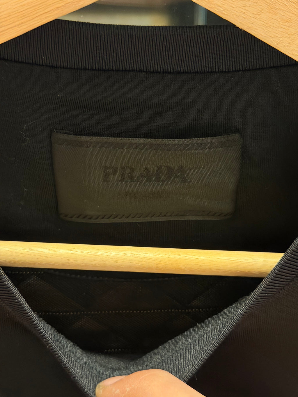 Prada Technical Fabric Tonal Jaquard Jersey- Black