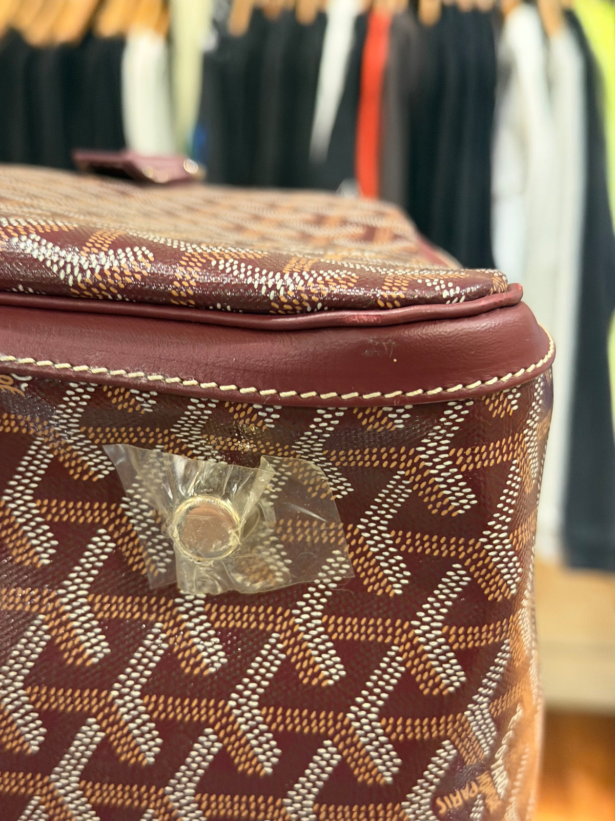 Goyard Croisiere 45 Crossbody Burgundy Duffle Bag