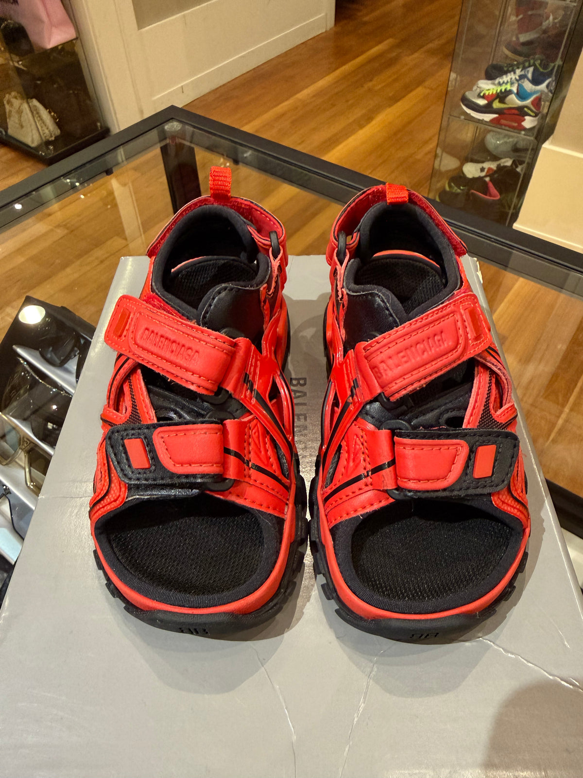 Balenciaga Track Sandals - Red/Black