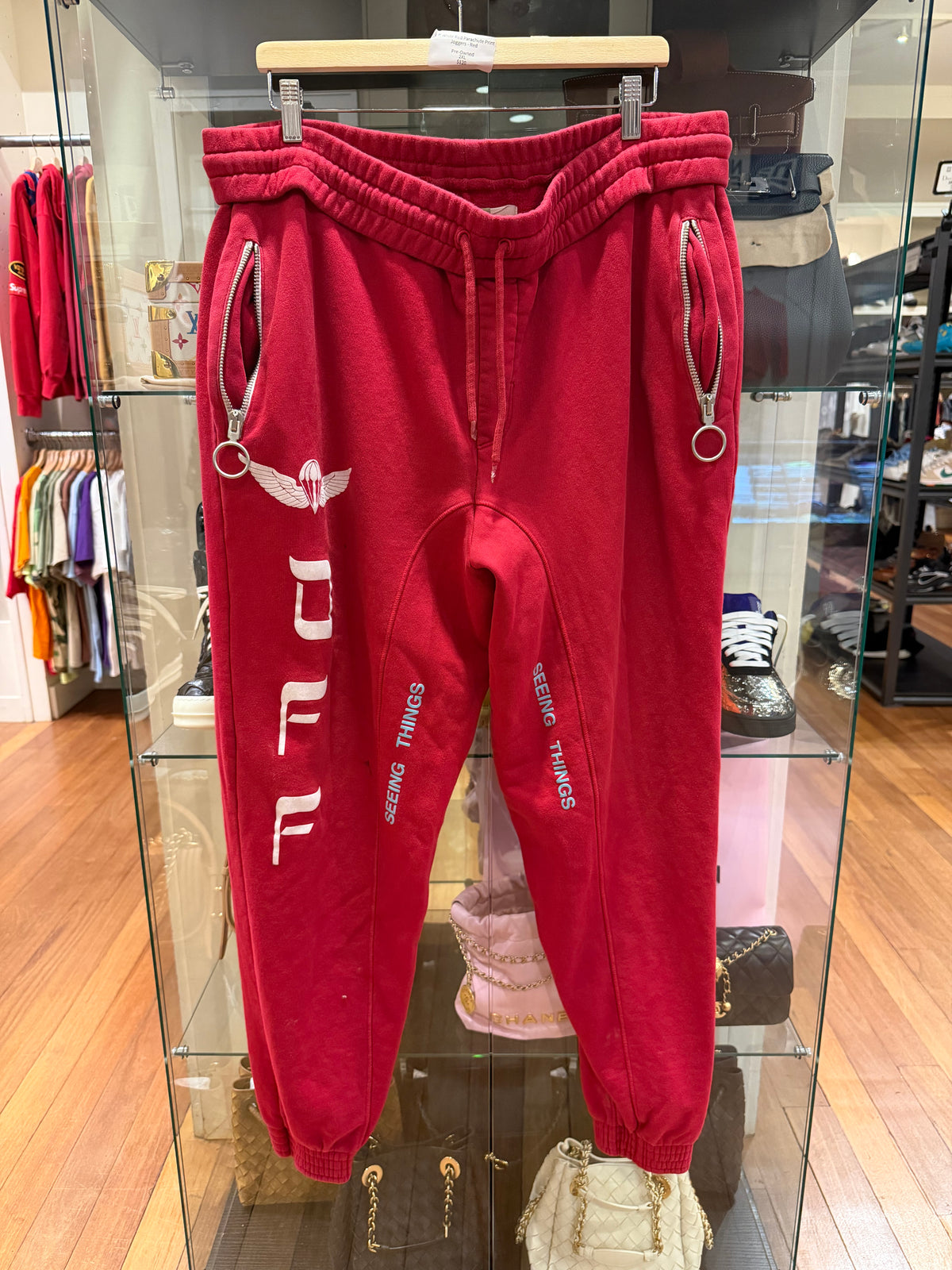 Off-White Parachute Print Joggers - Red