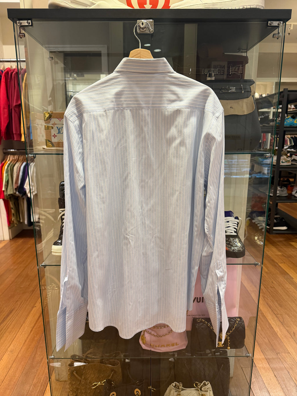 Saint Laurent Striped Button
Down Shirt - Blue