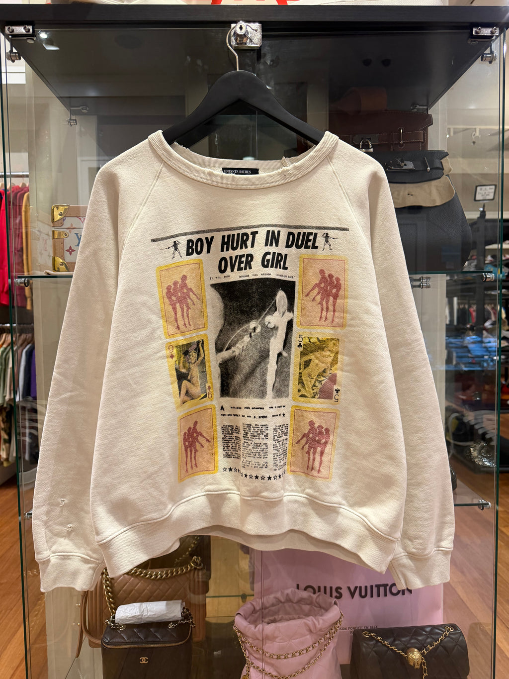 Enfants Riches Deprimes ‘Boy Hurt In Duel’ Raglan Crewneck Sweatshirt