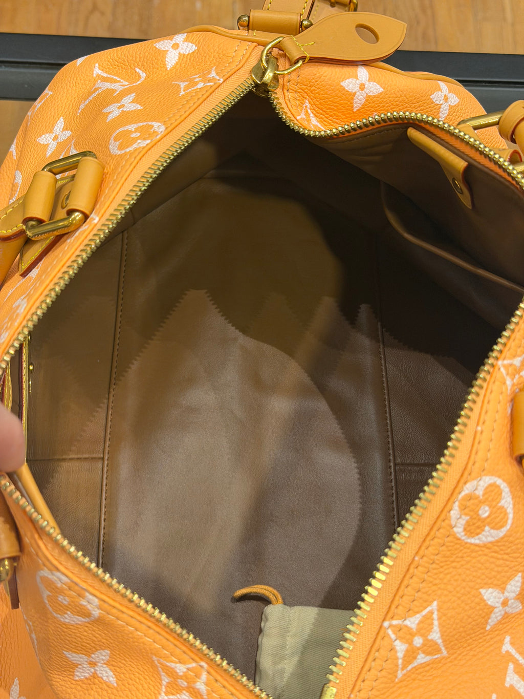 Louis Vuitton P9 Speedy 40 Peach Duffle Bag