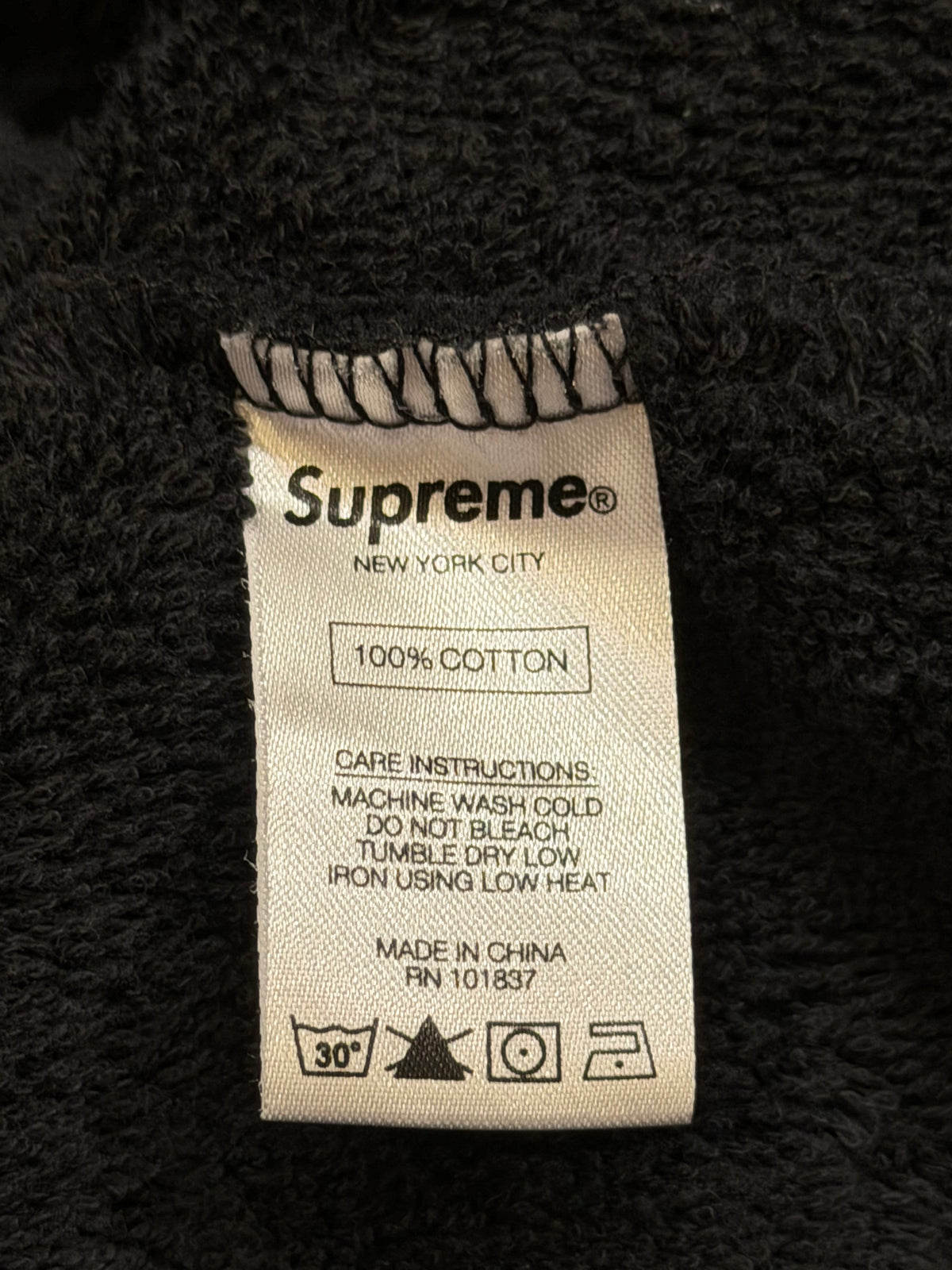 Supreme Terrycloth Crewneck - Black