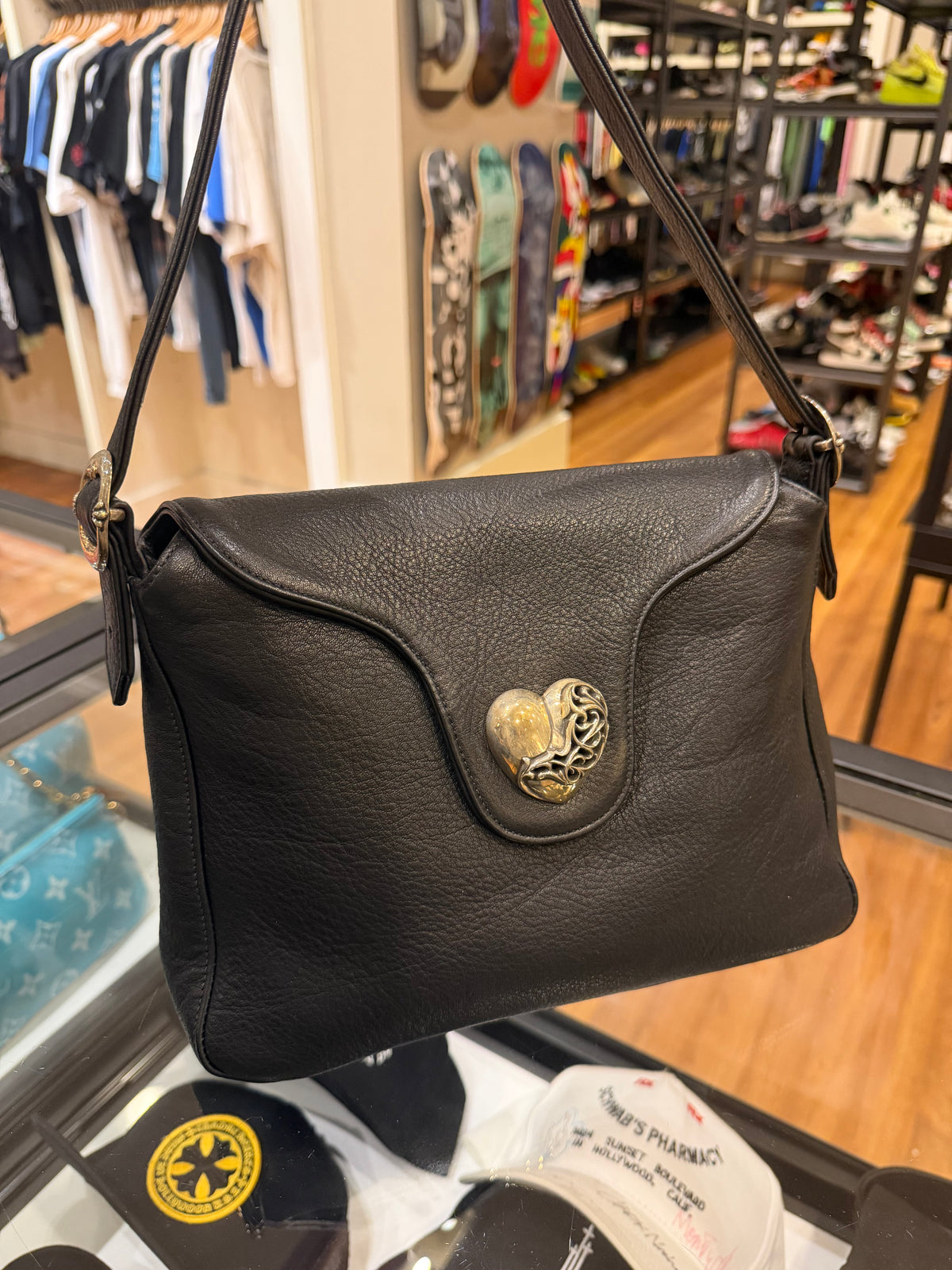 Chrome Hearts Heart Embellished Vine Flap Bag - Black