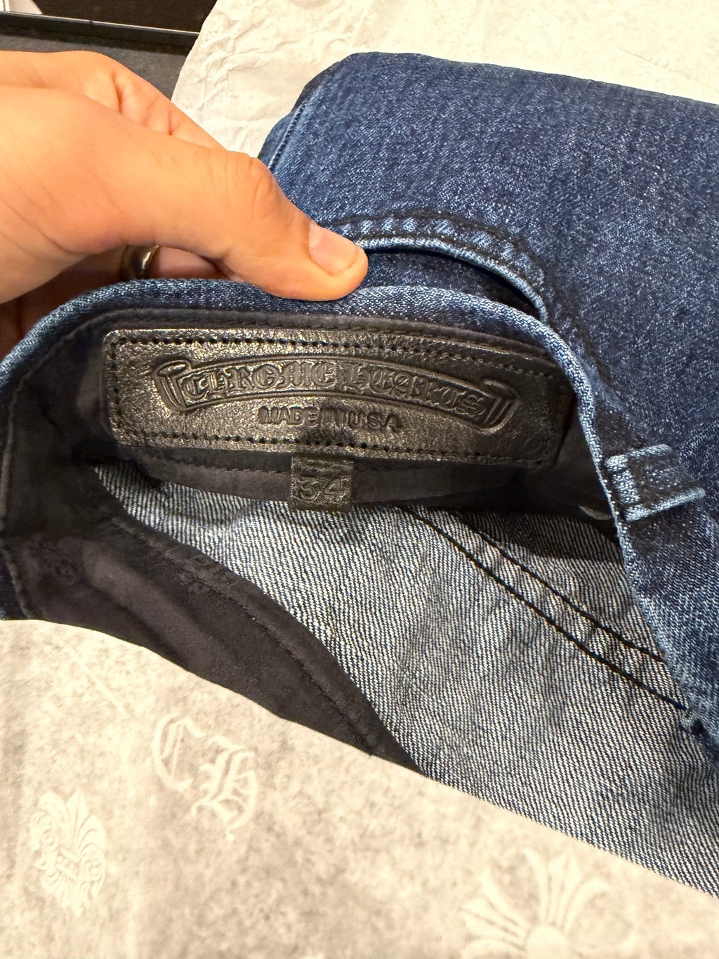 Chrome Hearts KS Cut Raw Denim Jeans - Blue