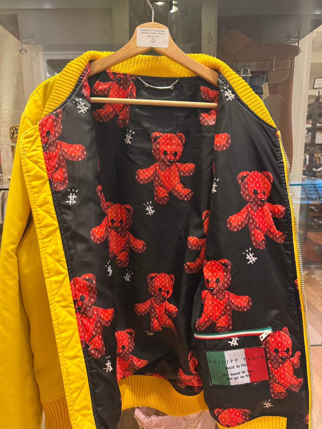 Phillip Plein Teddy Bear Bomber Jacket - Yellow